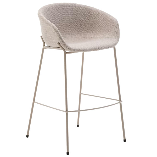 Барний стілець La Forma YVETTE C0600086BF12 Бежевий тканина-0