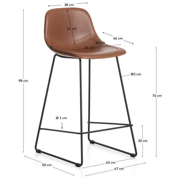 Барний стілець La Forma ZAHARA C00535UP10 Коричневий екошкіра-9