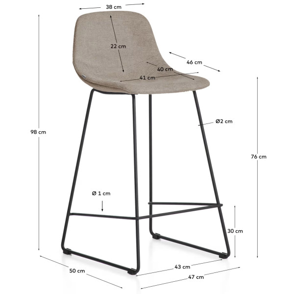 Барний стілець La Forma ZAHARA C00535UP11 Коричневий тканина-9