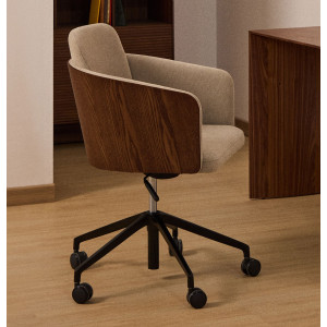 Офісне крісло для персоналу La Forma MADAI C0200001KY10 Коричневий/горіх