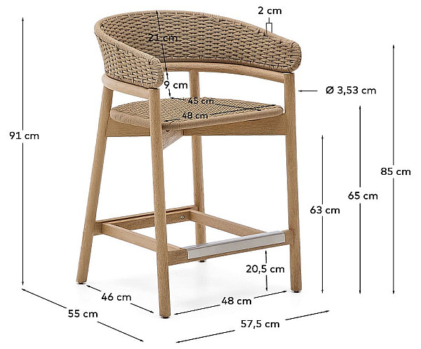 Напівбарний стілець La Forma Arinella C00108RO12-10