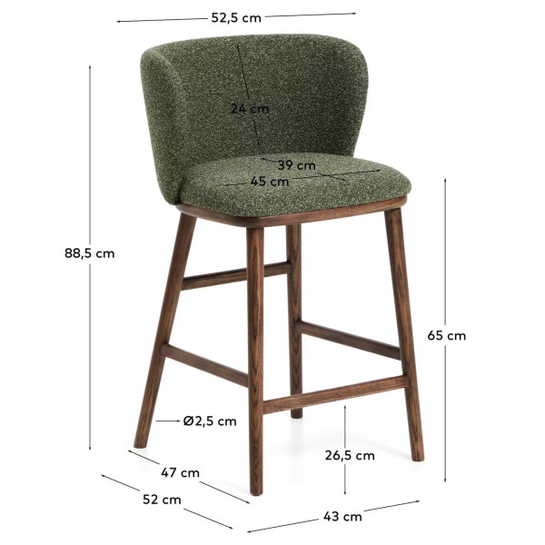 Напівбарний стілець La Forma CISELIA C00300VS06 Зелений-10