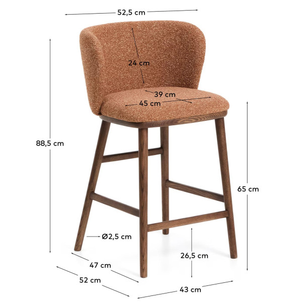 Напівбарний стілець La Forma CISELIA C00300VS11 Теракотовий-10