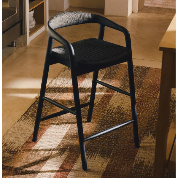 Напівбарний стілець La Forma Derile C00207CP01 Чорний-0