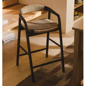 Напівбарний стілець La Forma Derile C00208CP39 Горіх/беж