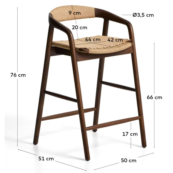 Напівбарний стілець La Forma Derile C00208CP39 Горіх/беж-10