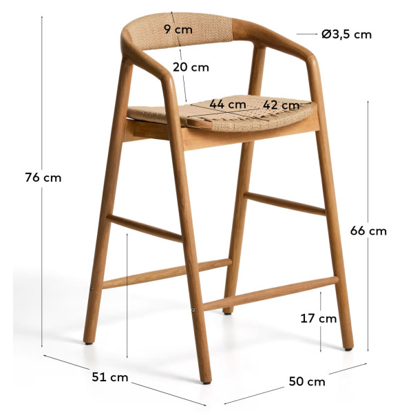 Напівбарний стілець La Forma Derile C00209CP39 Натуральний/беж-10