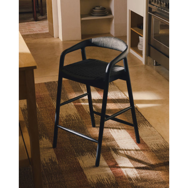 Напівбарний стілець La Forma Derile C00207CP01 Чорний-1