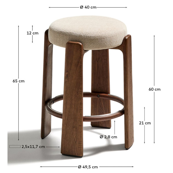 Полубарный стул La Forma Granite C00232MF12 Бежевый-5