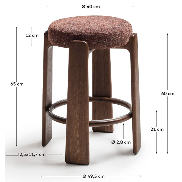 Напівбарний стілець La Forma Granite C00233MF10 Коричневий-5