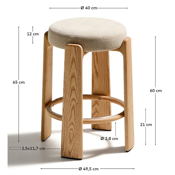 Полубарный стул La Forma Granite C00235MF12 Бежевый-5