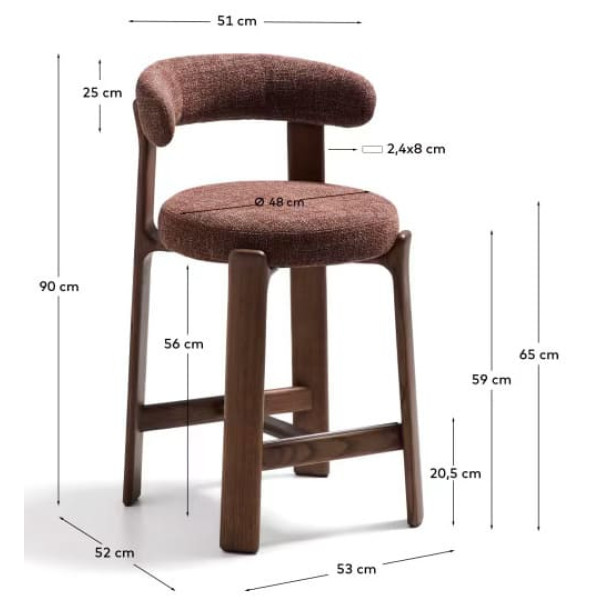 Полубарный стул La Forma Granite C00180FA09 Коричневый-8