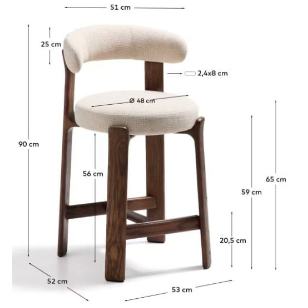 Полубарный стул La Forma Granite C00180FA12 Бежевый-8