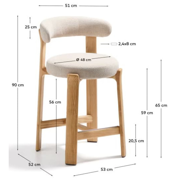Напівбарний стілець La Forma Granite C00183FA12 Бежевий-9