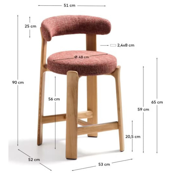 Напівбарний стілець La Forma Granite C00183FA59 Теракотовий-9