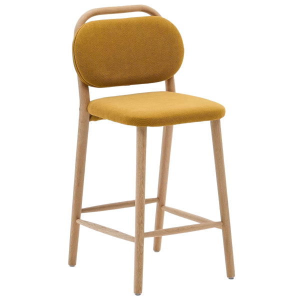 Полубарный стул La Forma Helda C0600040MY81H Горчичный ткань синель-0