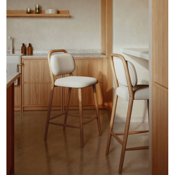 Напівбарний стілець La Forma Helda C0600041MY12H Бежевий тканина синель-1