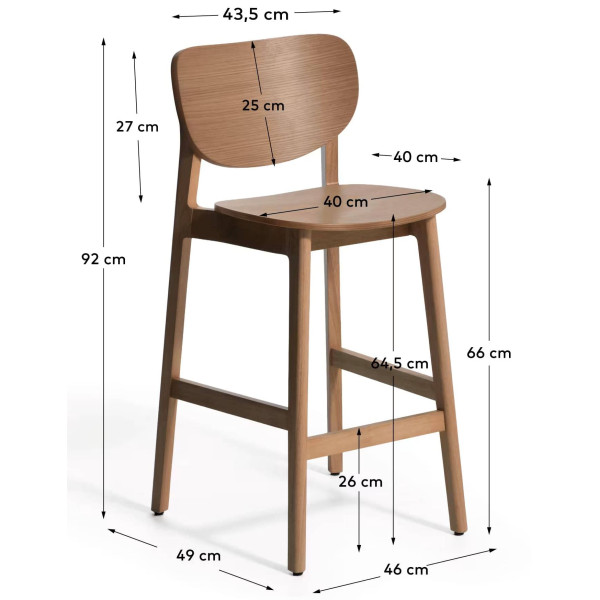 Полубарный стул La Forma Ludara C00600MR10 Орех-11