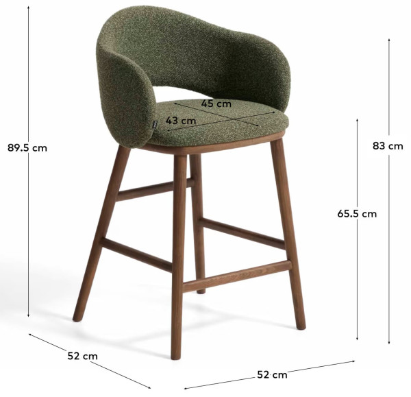 Полубарный стул La Forma Maina C00484VS06 Зеленый-10