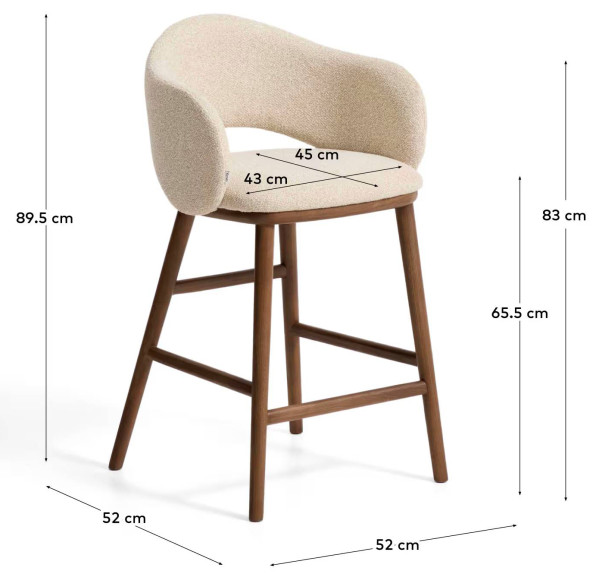 Полубарный стул La Forma Maina C00809VS12 Бежевый-12