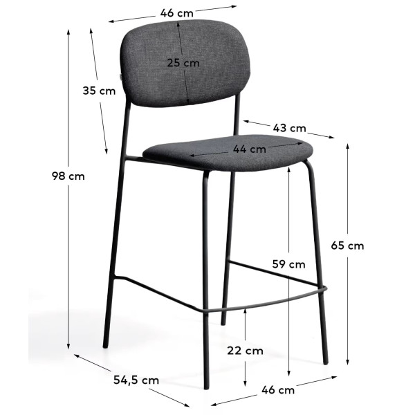 Полубарный стул La Forma Meli C00584UP03 Серый-9