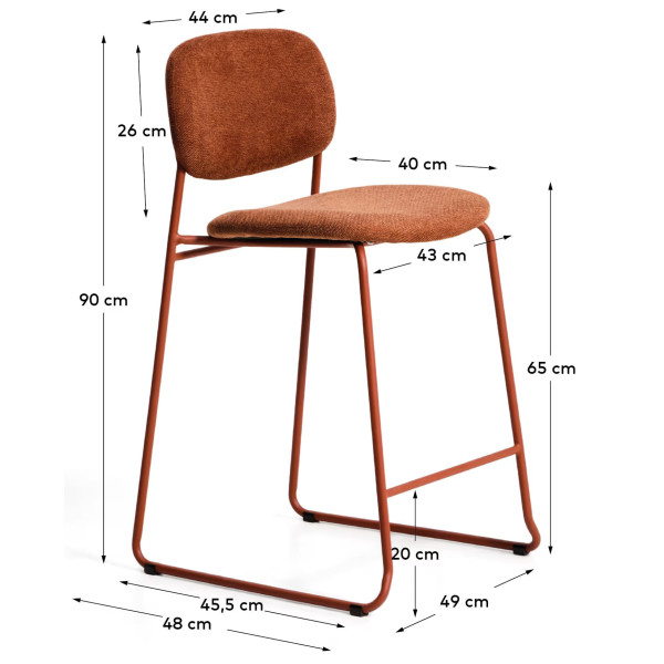 Полубарный стул La Forma Meli C00325UP59 Терракотовый-10