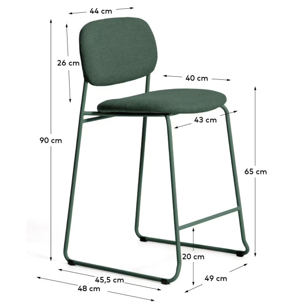Полубарный стул La Forma Meli C00439UP06 Зеленый-9