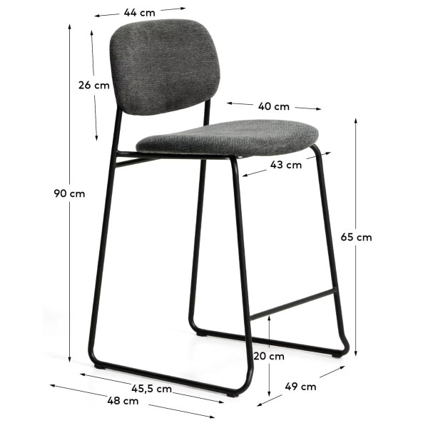 Полубарный стул La Forma Meli C00329UP15 Серый-9