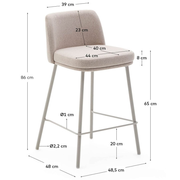 Полубарный стул La Forma Minami C0600093JJ12 Бежевый-8