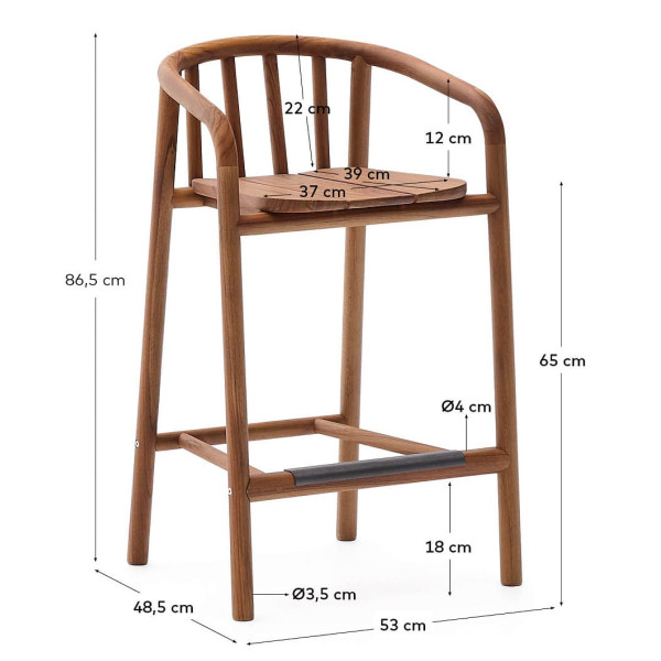 Напівбарний стілець La Forma Turqueta O00074MT10-14