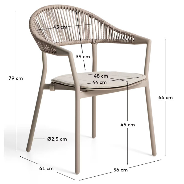 Уличный стул La Forma Alimia O00650SW12 Коричневый/Taupe-10