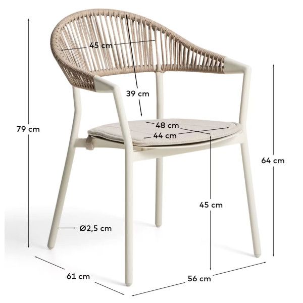 Уличный стул La Forma Alimia O00650SW39 Бежевый/Экрю-13