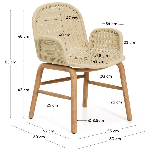 Вуличний стілець La Forma Alipa O00321RO12 Екрю-15