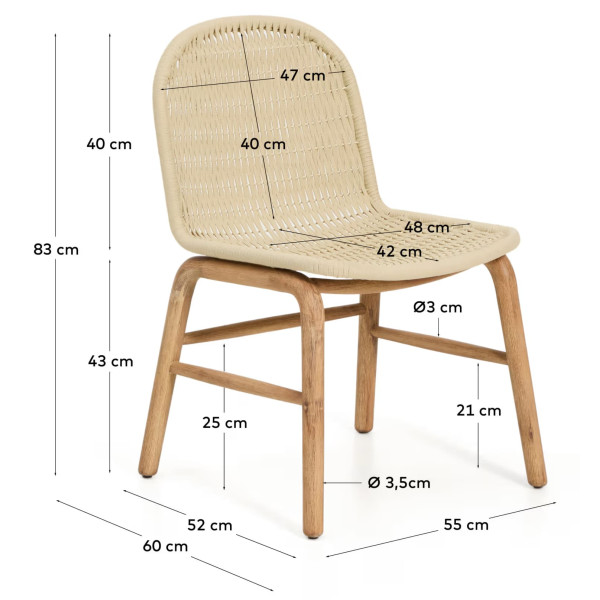 Вуличний стілець La Forma Alipa O00585RO12 Екрю-10