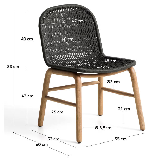 Вуличний стілець La Forma Alipa O00585RO15 Темно-сірий-11
