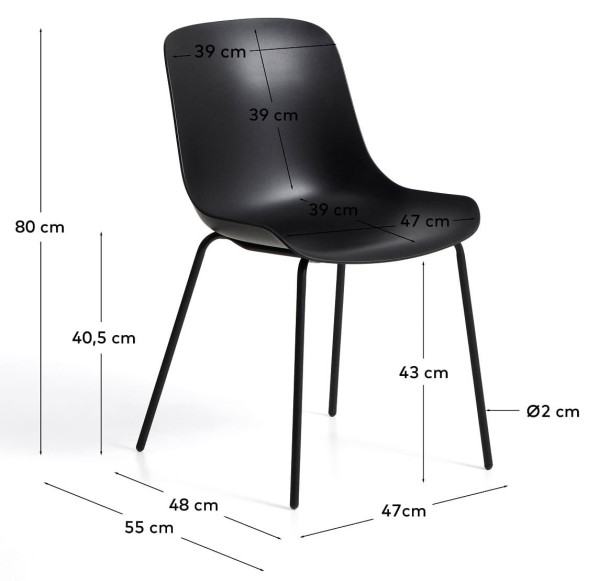 Стілець La Forma Altea C00216PL01 Чорний-8