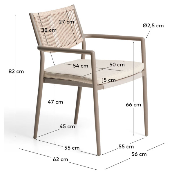 Стул La Forma Argasi C00340ME39 Taupe/бежевый-14
