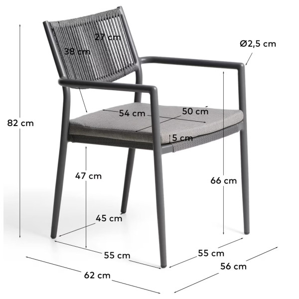 Стул La Forma Argasi O00683RR15 Графит/серый-15
