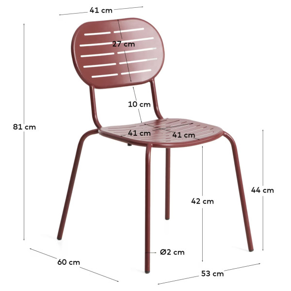 Уличный стул La Forma Brai C00059RR59 Бордовый-10