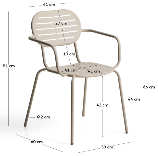 Уличный стул La Forma Brai C00089RR12 Бежевый-11