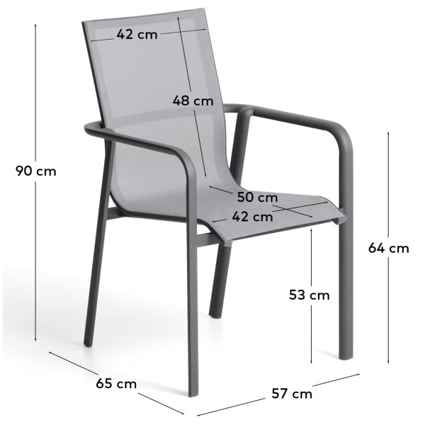 Уличный стул La Forma Canea O00645T002 Серый/графит-14