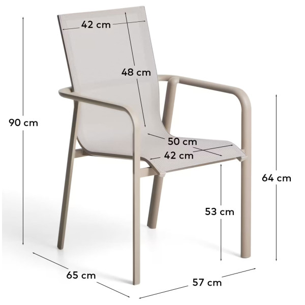Уличный стул La Forma Canea O00645T012 Бежевый/Taupe-15
