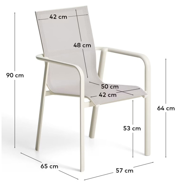 Уличный стул La Forma Canea O00645T039 Бежевый/Экрю-13