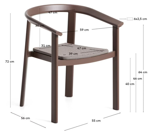 Вуличний стілець La Forma Erice O00305RO09 Коричневий-17
