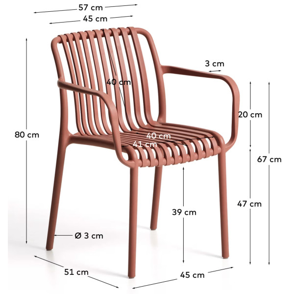 Стул La Forma Isabellini CC5195PL59 Терракотовый-15