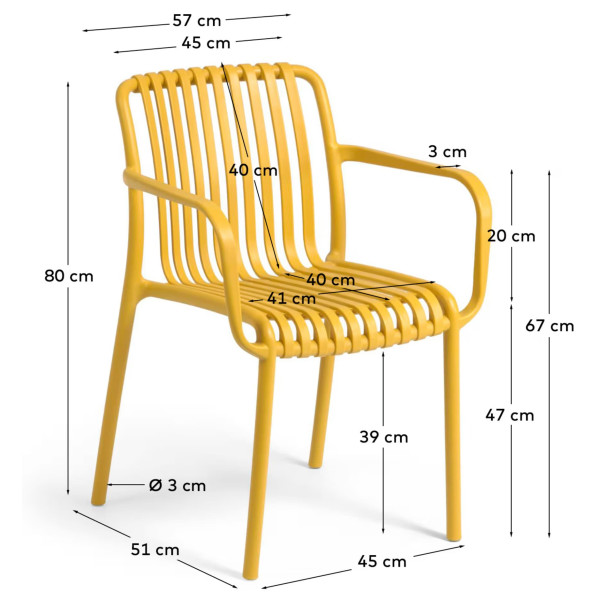 Стілець La Forma Isabellini CC5195S31 Жовтий-11
