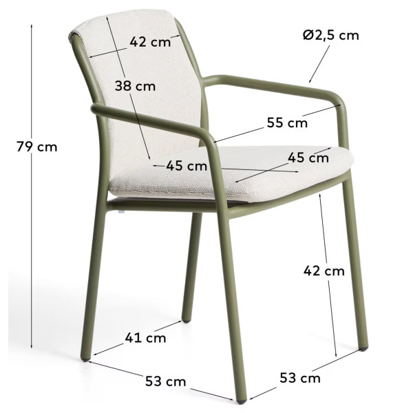 Уличный стул La Forma Linosa C00333RR06 Зеленый/бежевый-15