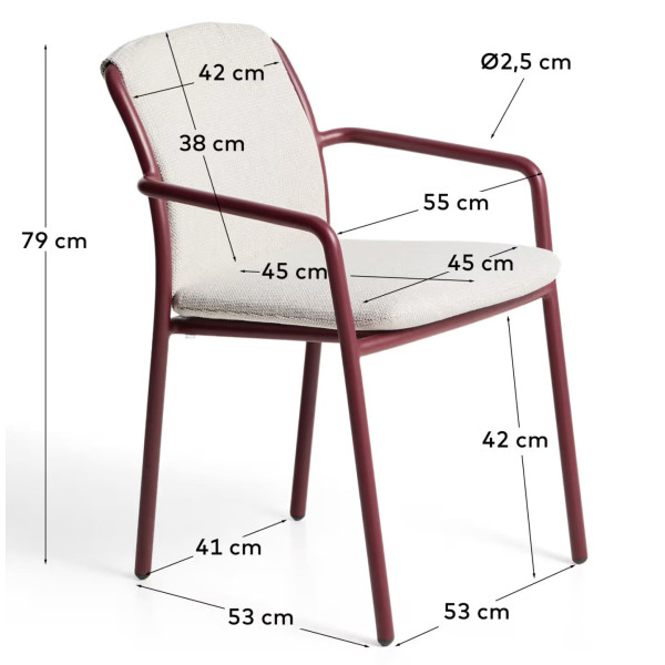 Уличный стул La Forma Linosa C00333RR16 Красный/бежевый-16
