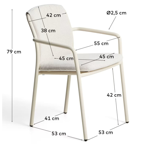 Вуличний стілець La Forma Linosa C00333RR39 Екрю/бежевий-15
