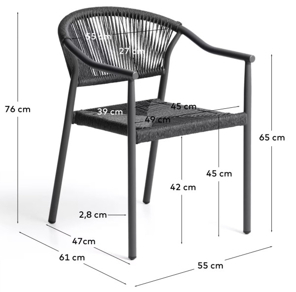 Стул уличный La Forma Livadia O00660RR02 Графит-11
